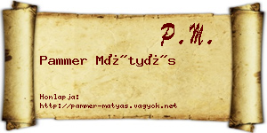 Pammer Mátyás névjegykártya